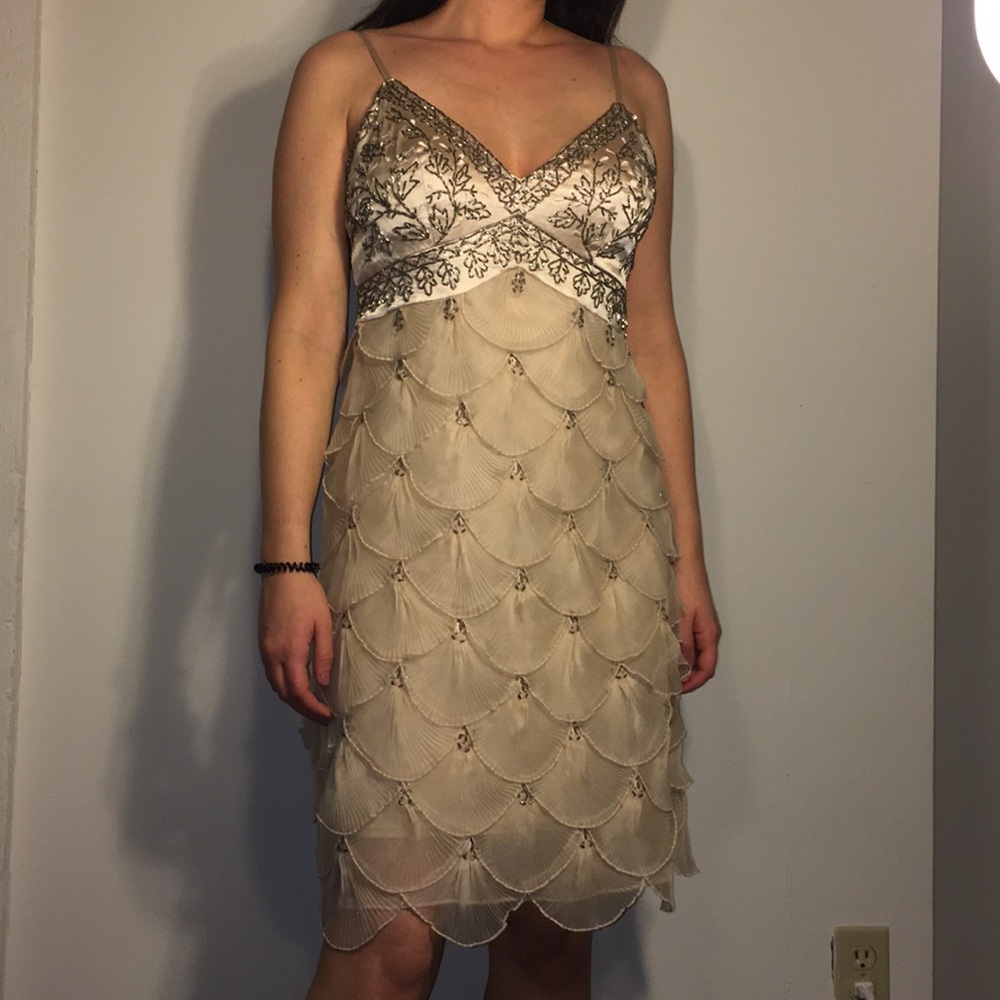 Embroidered Scalloped Dress